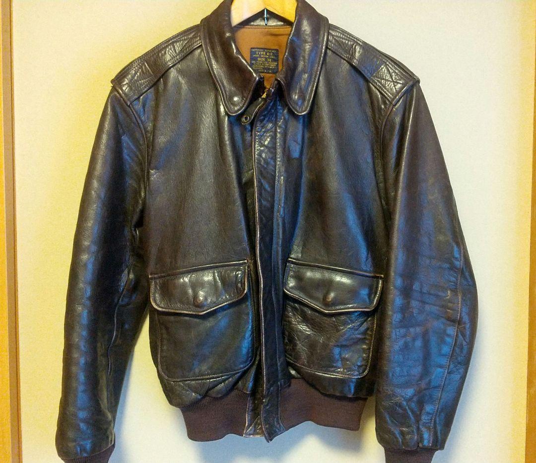eです。 A2 ミリタリージャケット フライトジャケット 38