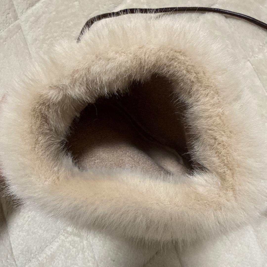 Lumier バッグ付エコファーノーカラーコート