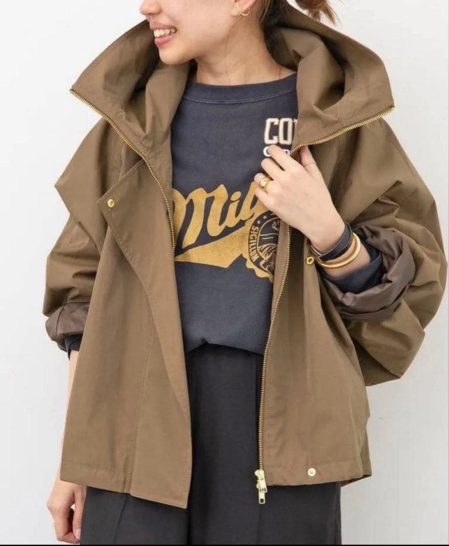 ドゥーズイエムクラス【LIBERADD/リベラド】 フーディーブルゾン キャメル