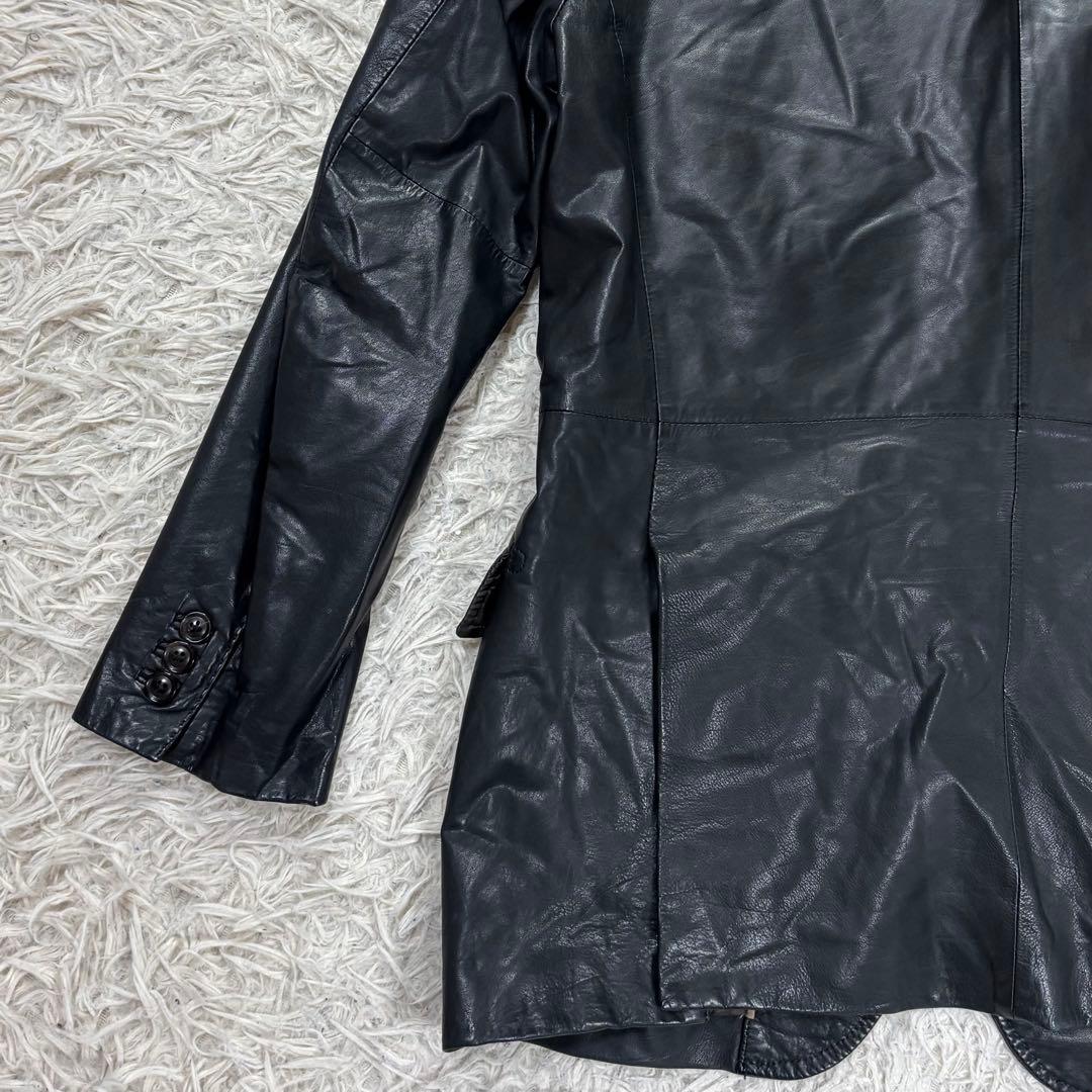 DURBAN ダーバン　カウレザー　テーラードジャケット　ブラック　M