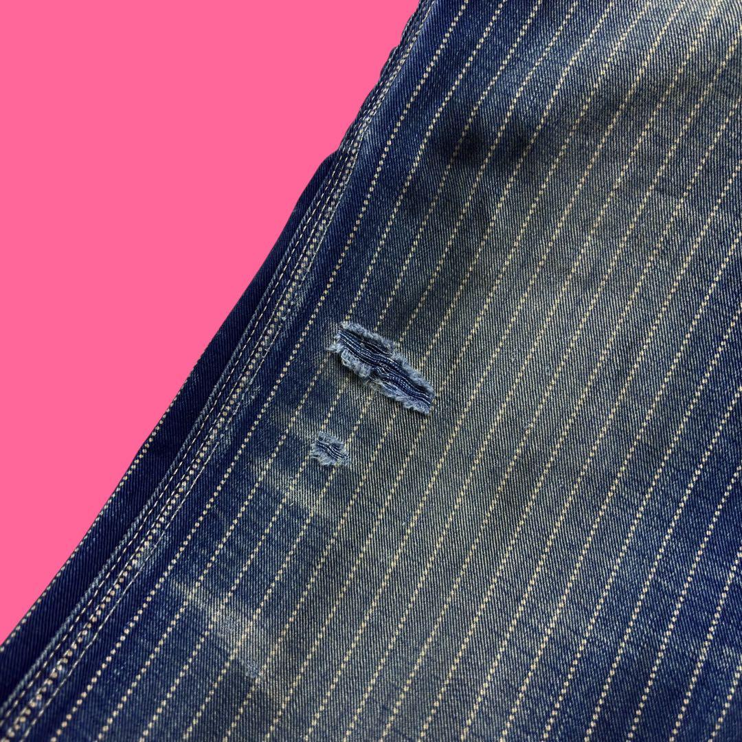 RRL ウォバッシュストライプ デニムペインターパンツ バックルバック USA製