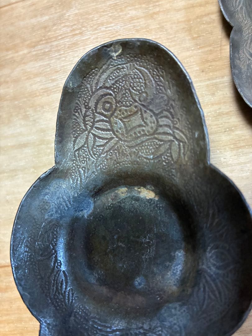 中国古錫茶托5枚　沈存周