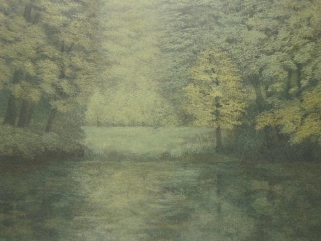 堂本阿岐羅、【緑韻の時間】、希少な額装用画集より、新品額装付