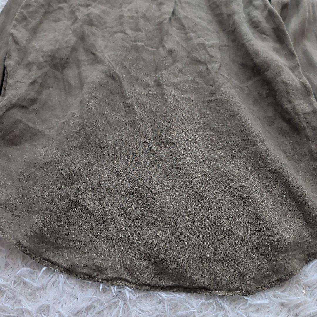 現行 ポロラルフローレン リネンシャツ 刺繍ポニー カーキ M