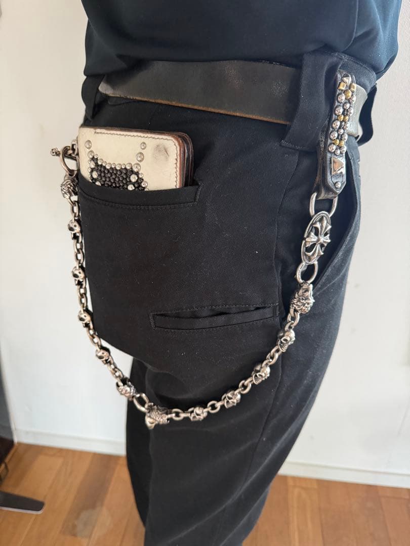 スカルデザイン シルバー ウォレットチェーン