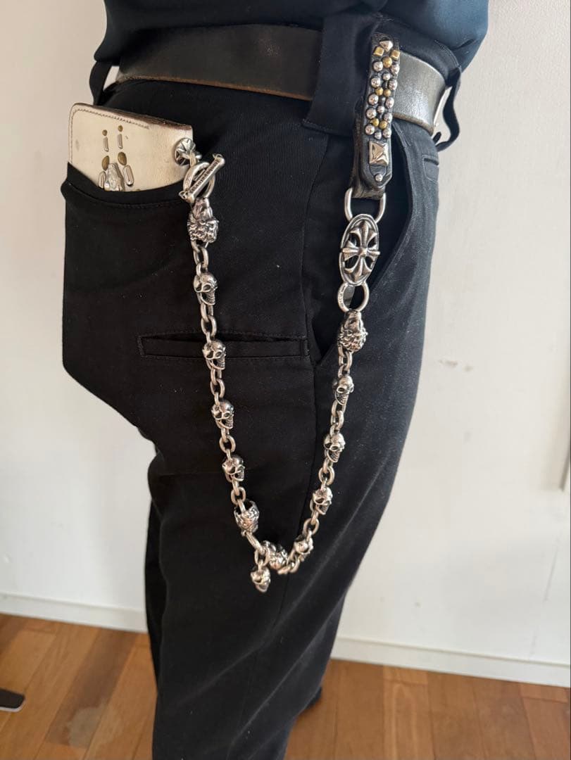 スカルデザイン シルバー ウォレットチェーン