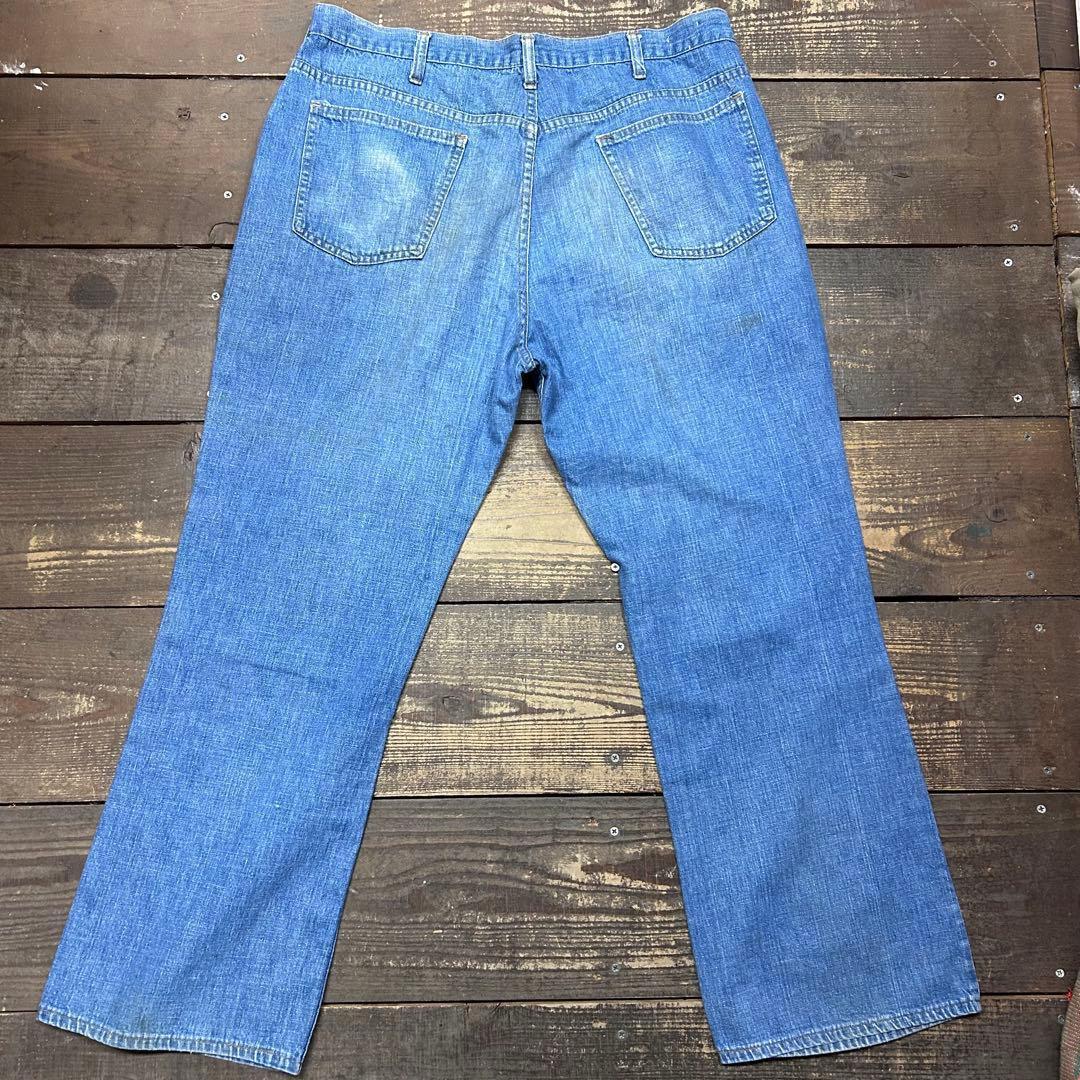 70s W35 ビンテージ デニム ワークパンツ ワイド ボロ タロン 雰囲気