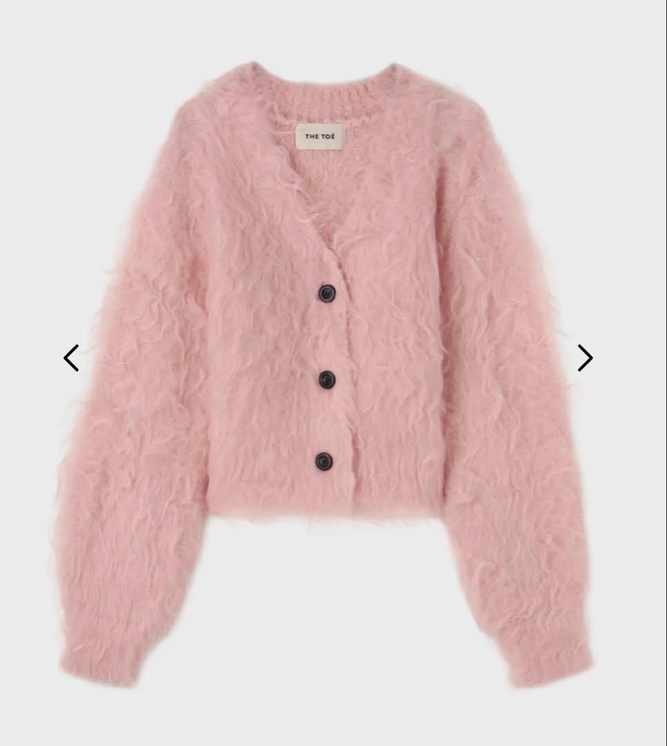 THETOE SHAGGY CARDIGAN ピンク