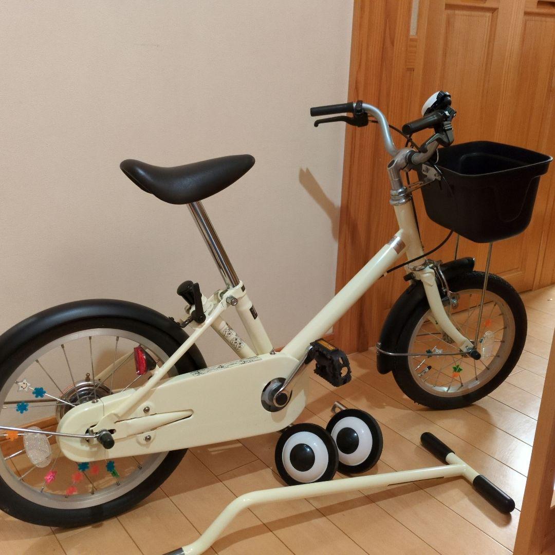 無印良品 16型　子供自転車 押し棒　補助輪　ヘルメット付
