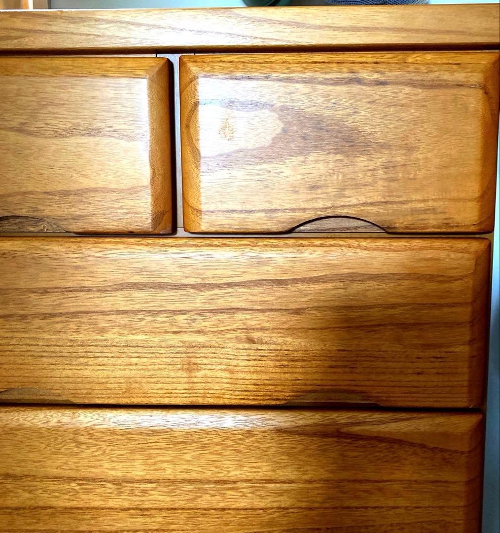 ナチュラルウッド 5段チェスト桐タンス