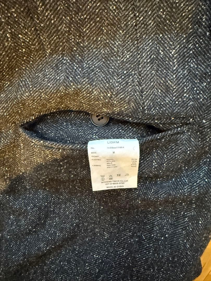 【美品】LIDNM SILK NEP WOOL PANTS MIDNIGHT M