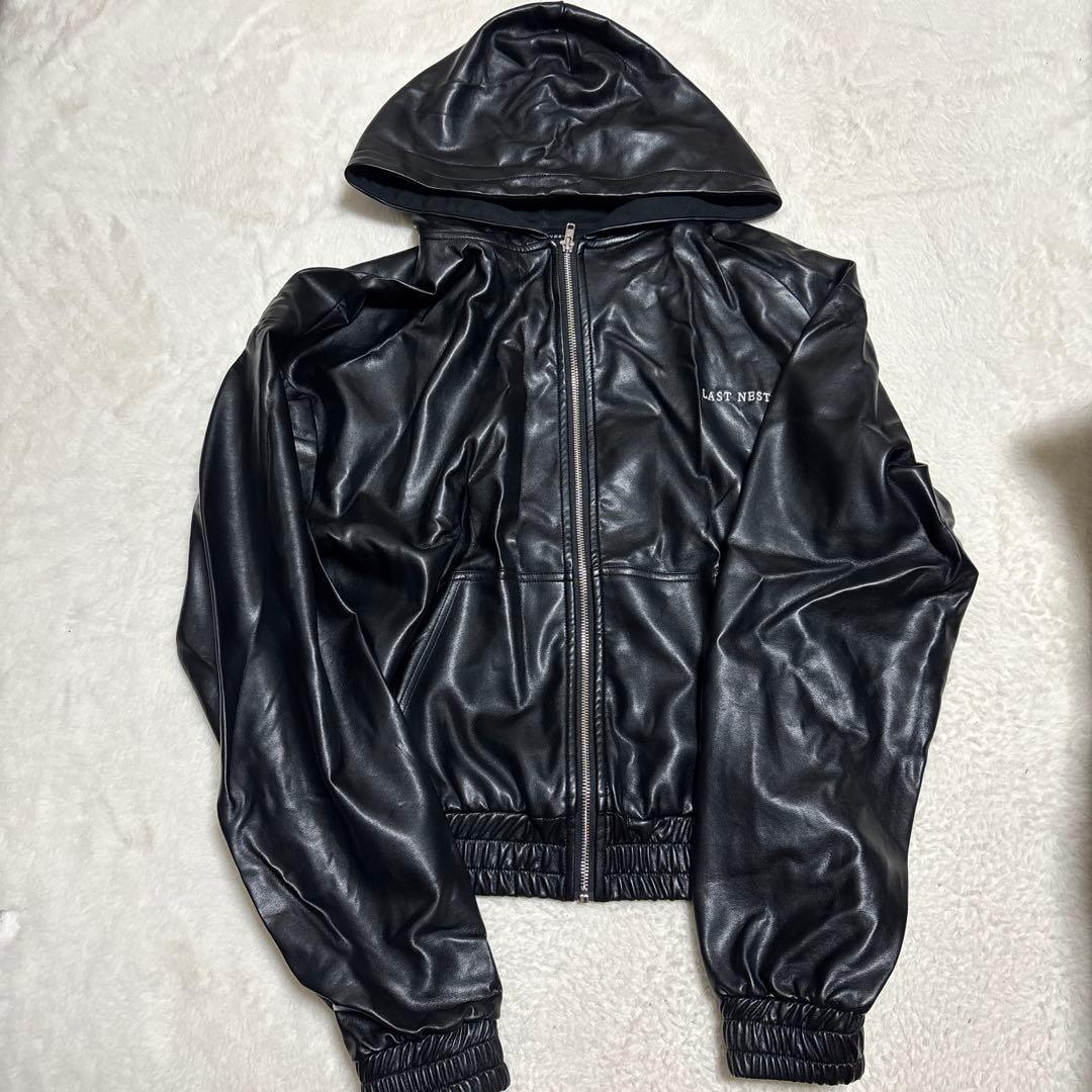 トップス LAST NEST lethar zip foodie