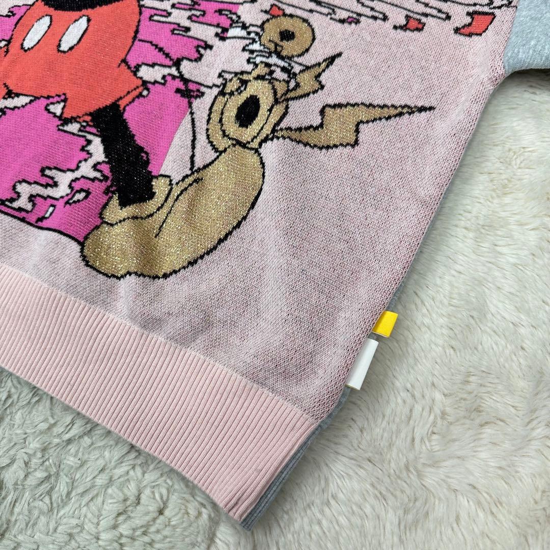 美品✨デシグアル×ミッキー 背面ジャカードニット パーカー オーバーサイズ 希少