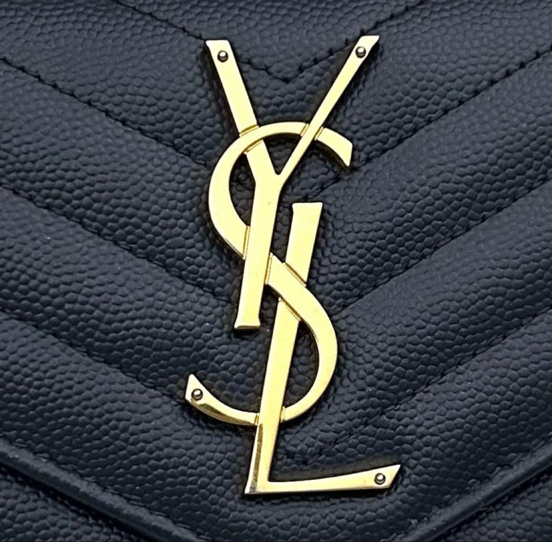 ［極美品］SAINT LAURENT YSL カサンドラ 長財布 グレー