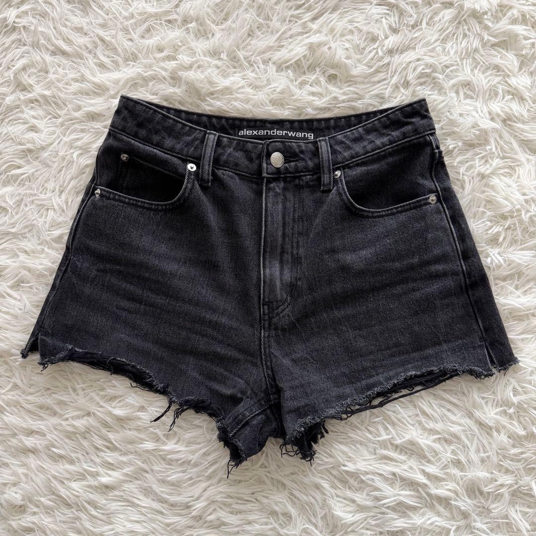 【アレキサンダーワン】bite ハイライズデニムショーツ　エンボスロゴ 26