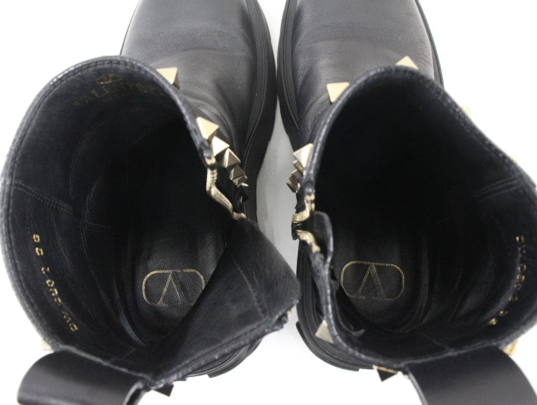 ▲ヴァレンティノガラヴァーニ プラットフォーム スタッズショートブーツ