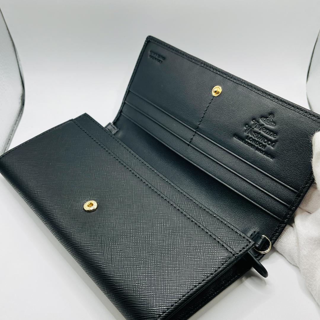 未使用 Vivienne Westwood 長折財布 黒 シンプル チェーン