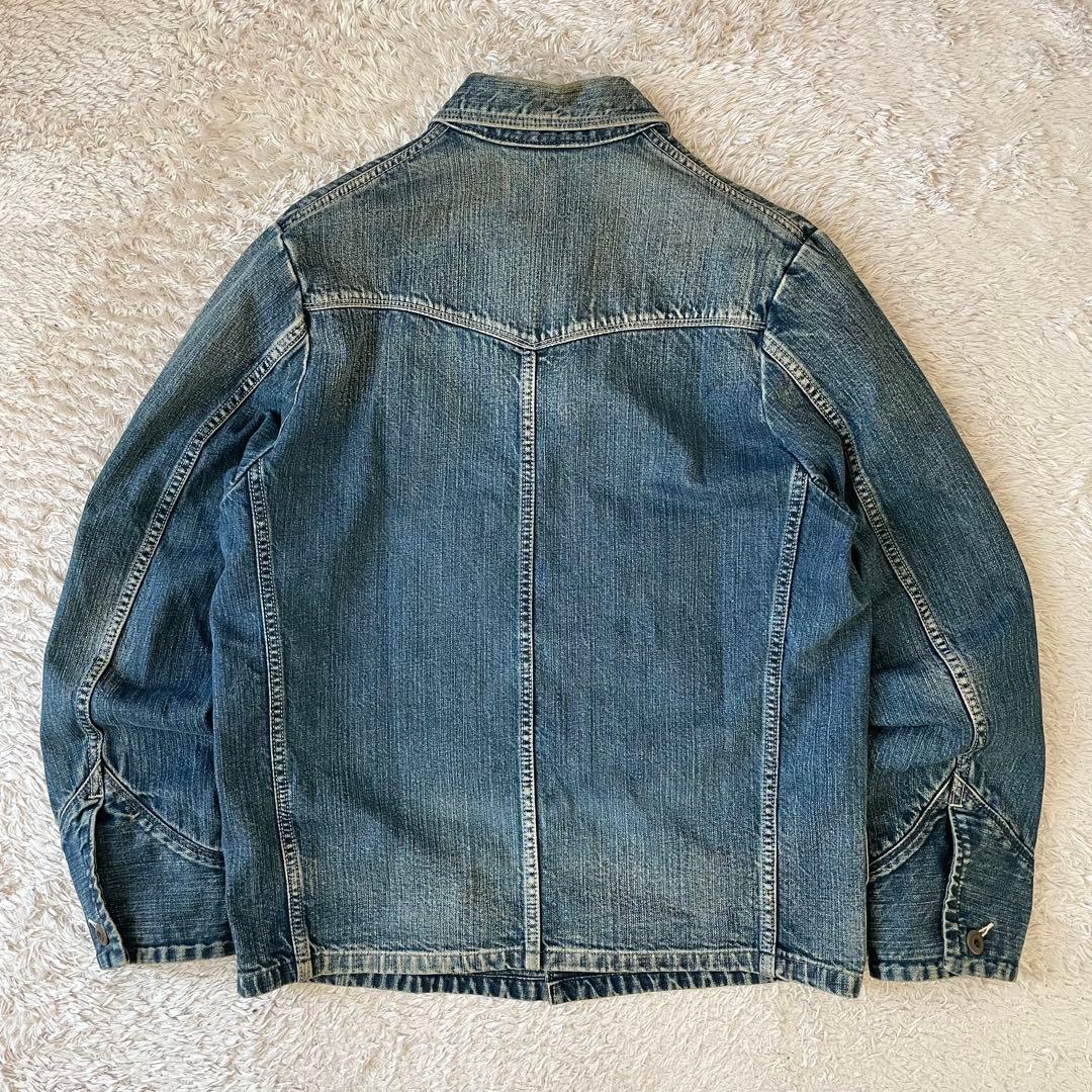 希少 45rpm カバーオール デニムジャケット 4 インディゴ ロゴ刺繍