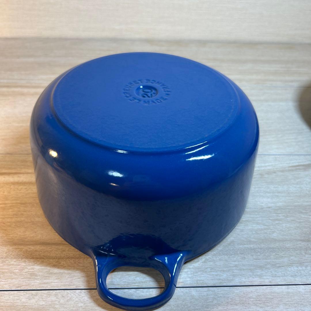 ルクルーゼ　ココットロンド　20cm ブルー　両手鍋　鍋