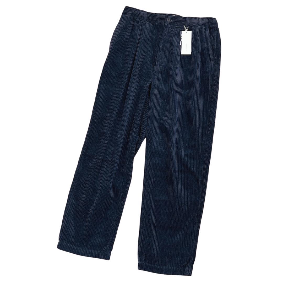 スティルバイハンド 太畝 コーデュロイ スラックス46 ブラックネイビー 濃紺