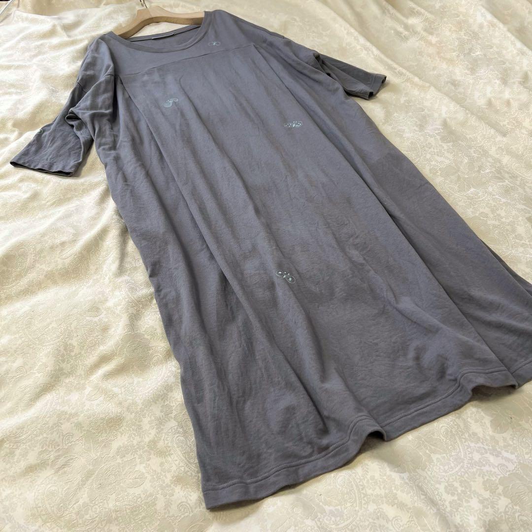 mina perhonen choucho 刺繍 カットソーロングワンピース