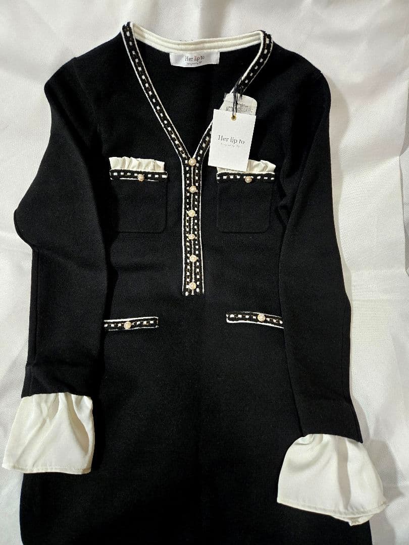 Her lip to Isaline Long Knit Dress 新品 M