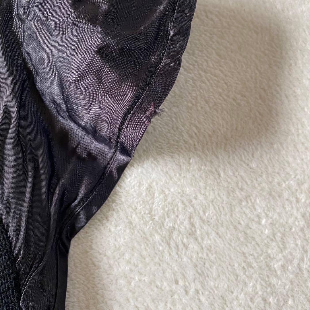 sacai サカイ コットンニット　ビーズ刺繍 フリル袖 チュニックワンピース黒