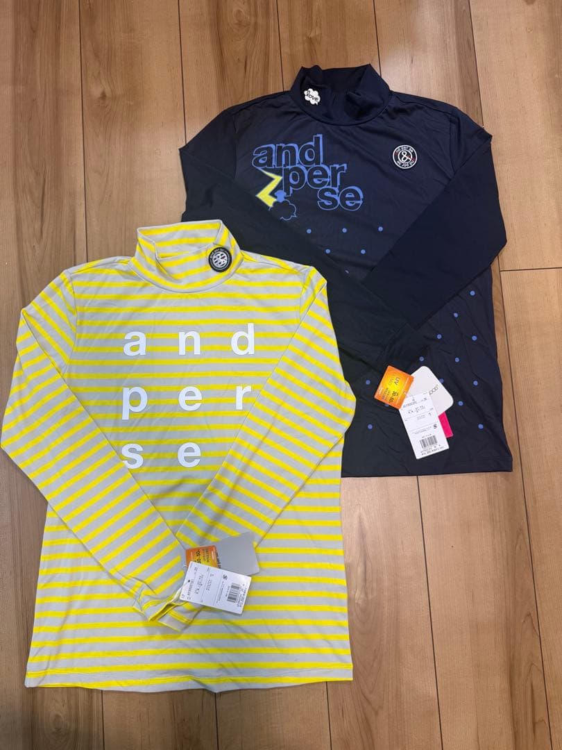 and per se ゴルフモックネックシャツ 2枚セット