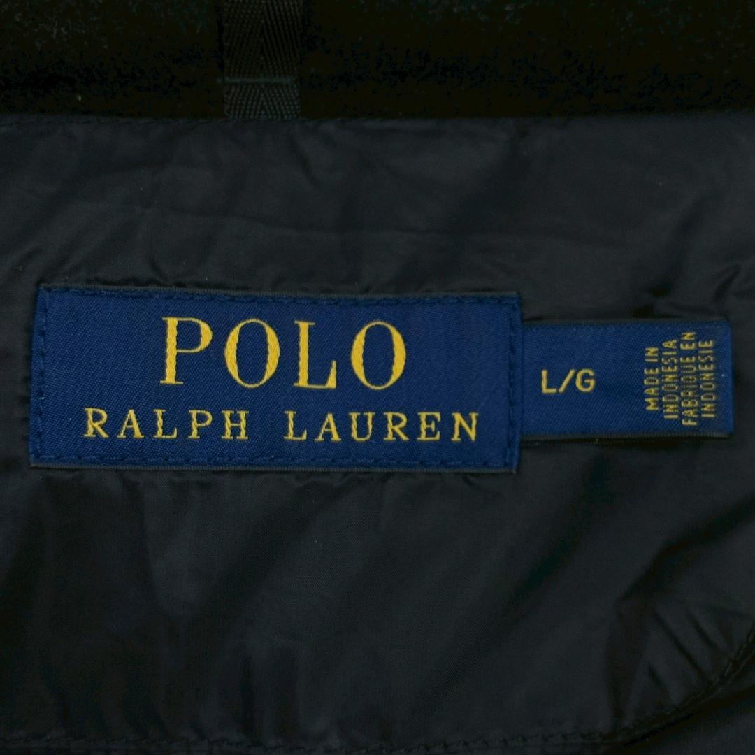 ポロラルフローレン ダウンベスト ビッグポニー 星条旗ワッペン 黒 L　D933