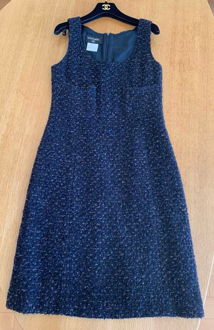 CHANEL ノースリーブひざ丈ワンピース