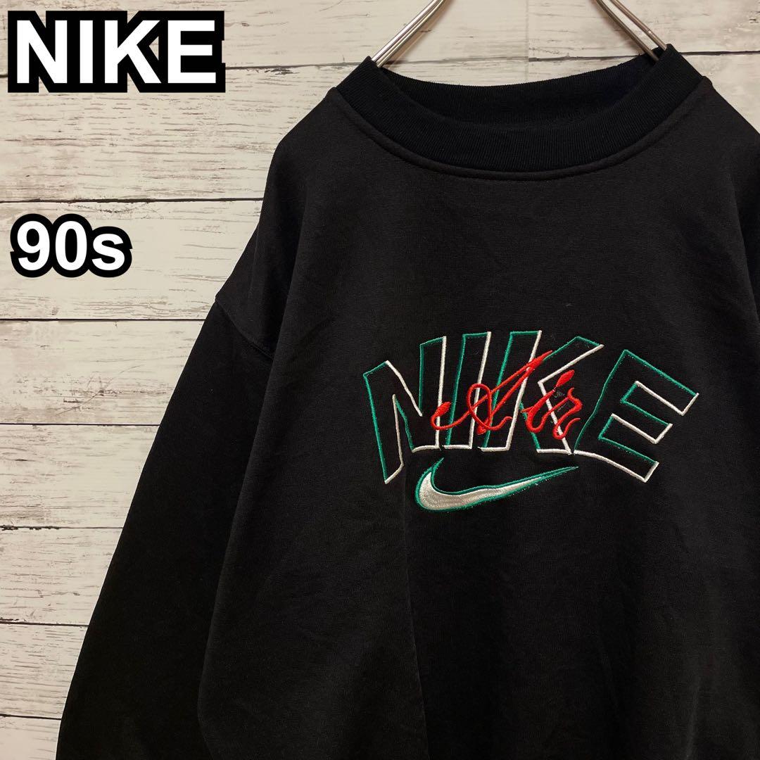 926【人気Lサイズ】ナイキ♤刺繍ビッグロゴ　90s 銀タグ　スウェット　希少