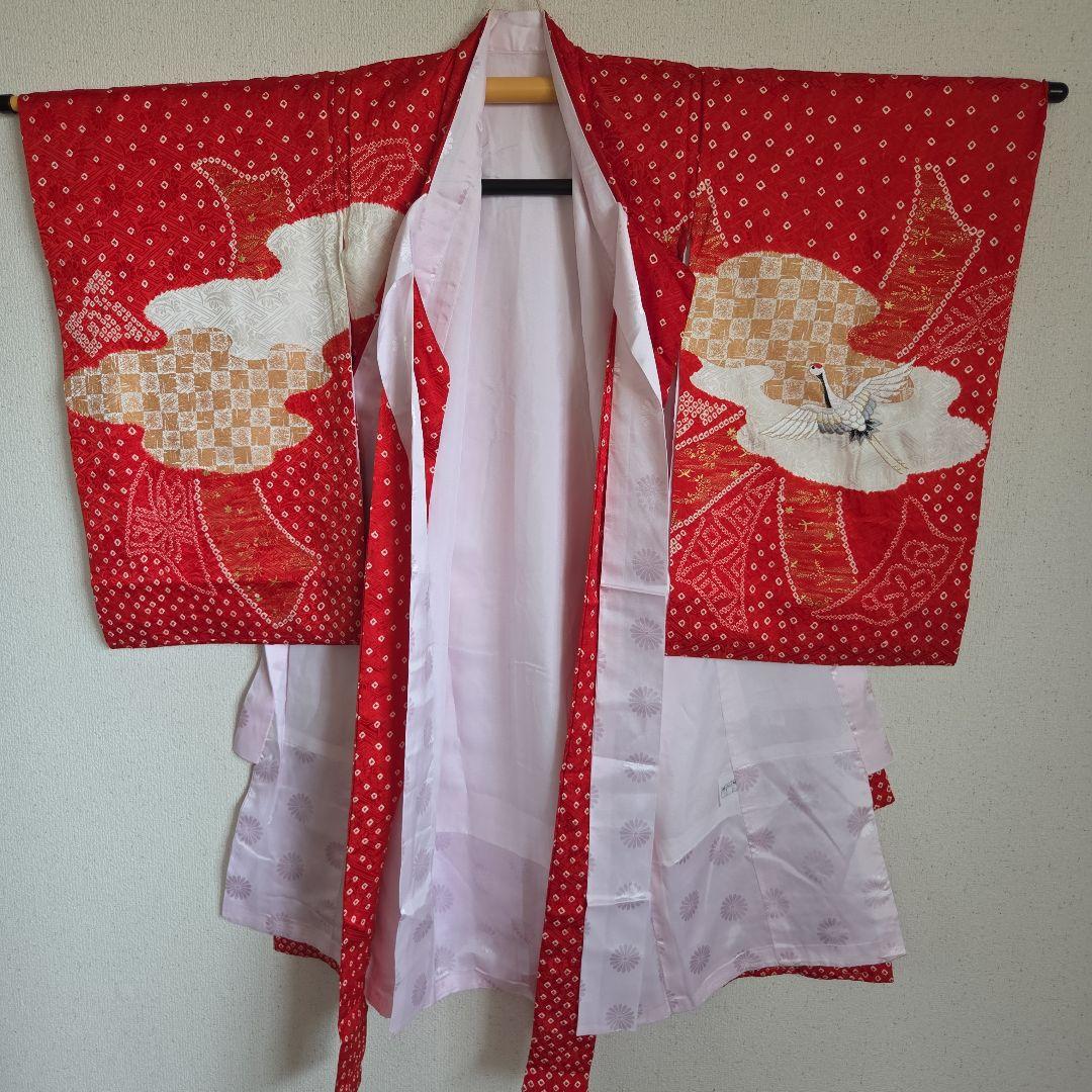 No60　正絹　女の子　お宮参り長襦袢付き　　産着　絞り