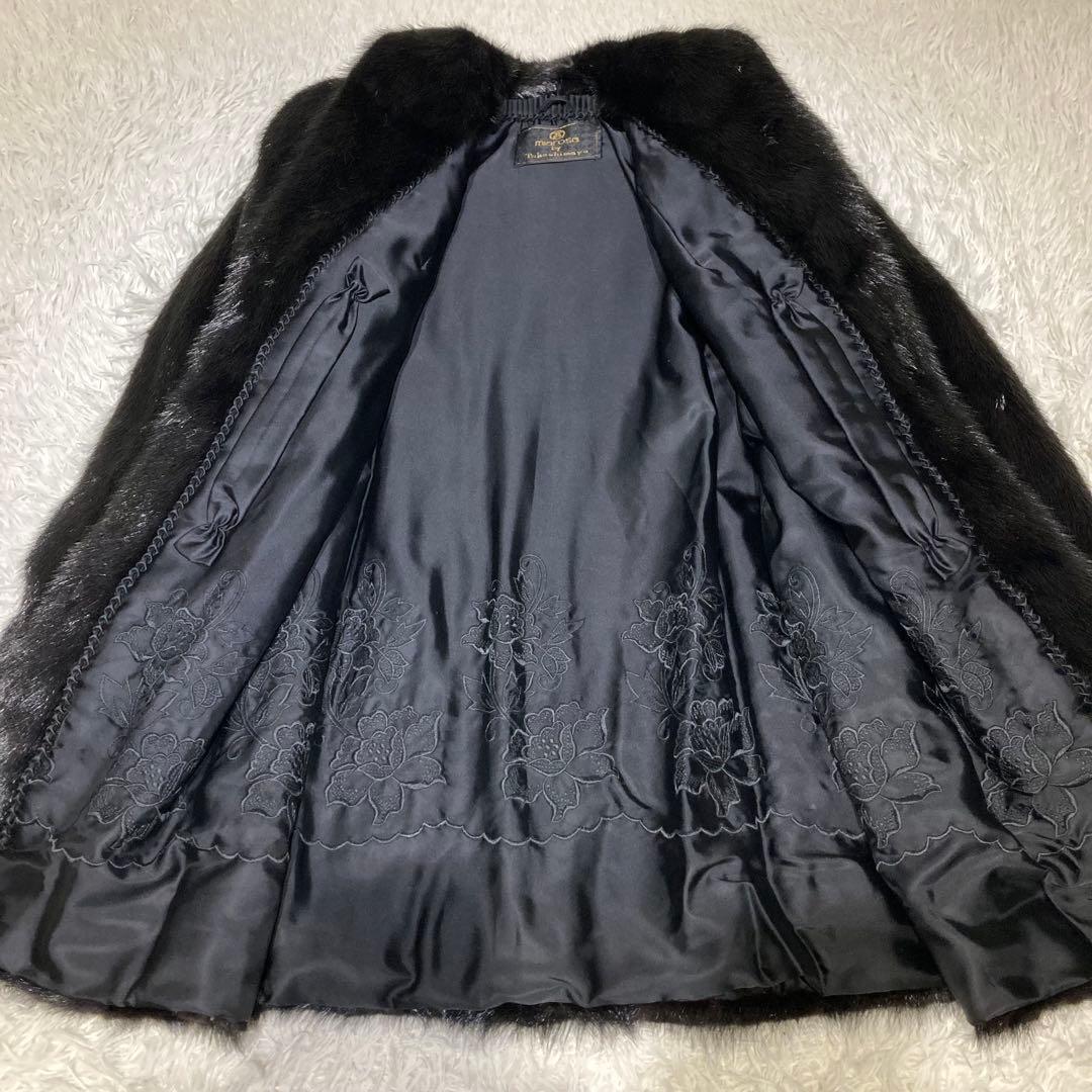 肉厚◎✨極美品✨高島屋 ダークミンクファー 毛皮 総丈83　11号