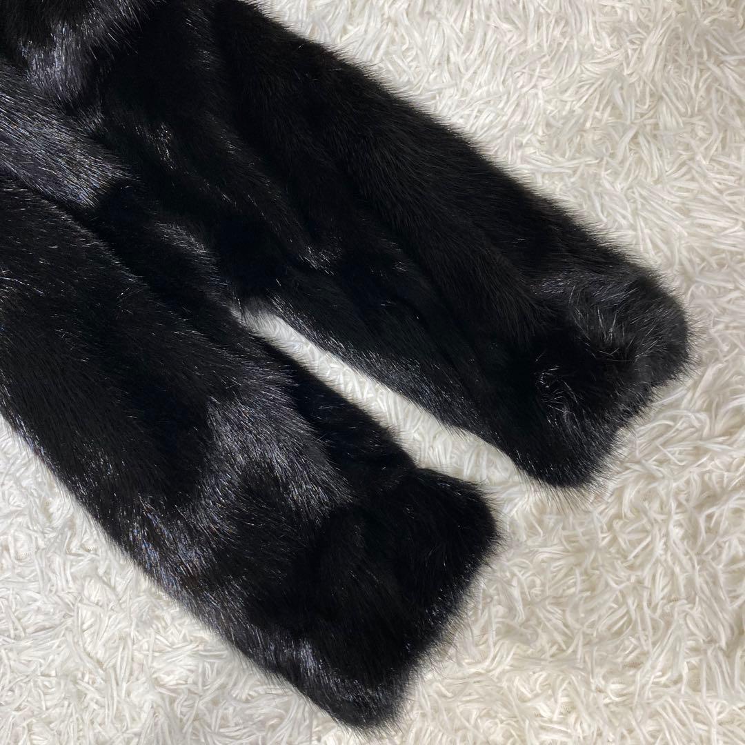 肉厚◎✨極美品✨高島屋 ダークミンクファー 毛皮 総丈83　11号