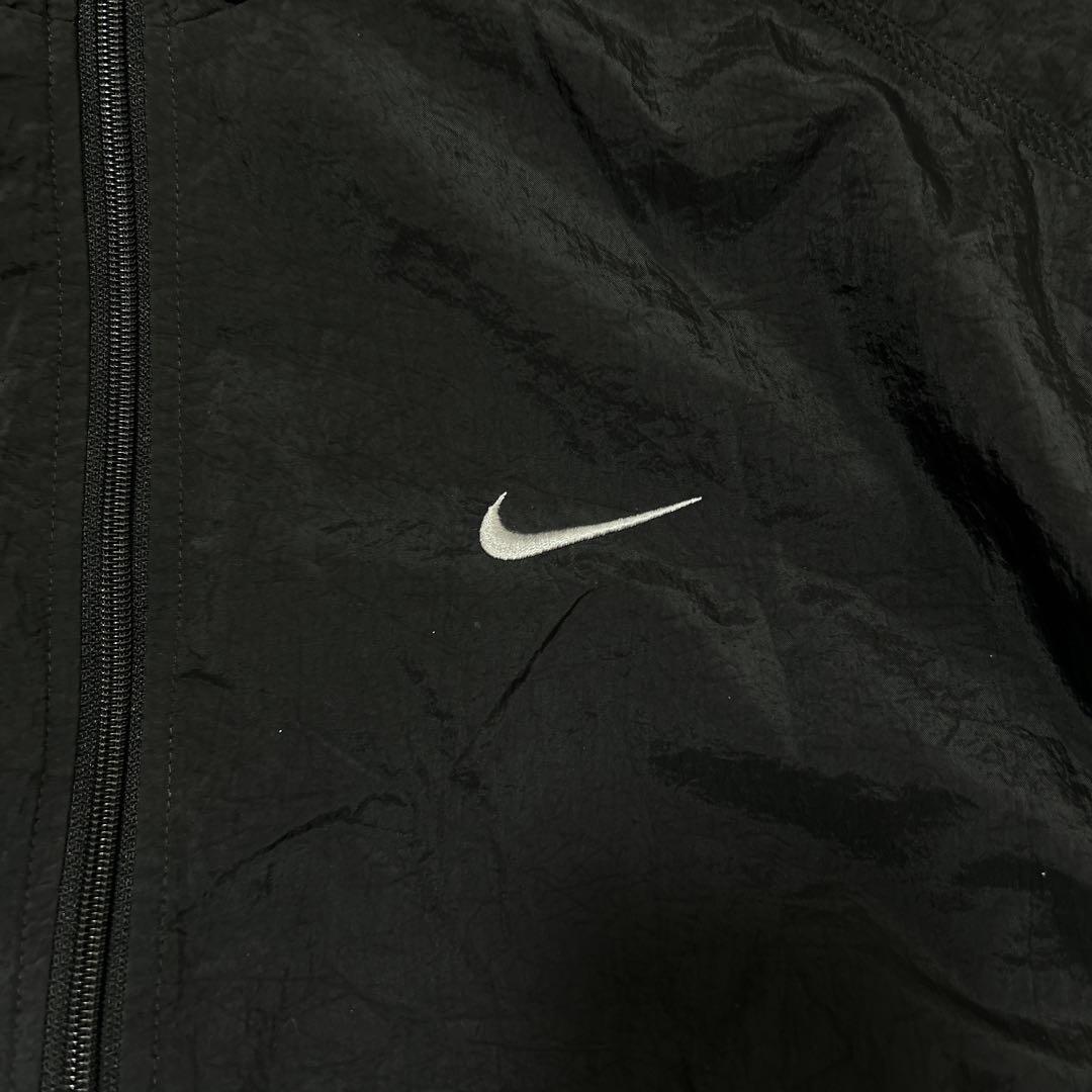 90s NIKE ナイキ ナイロンジャケット トラックジャケット 黒 M 銀タグ