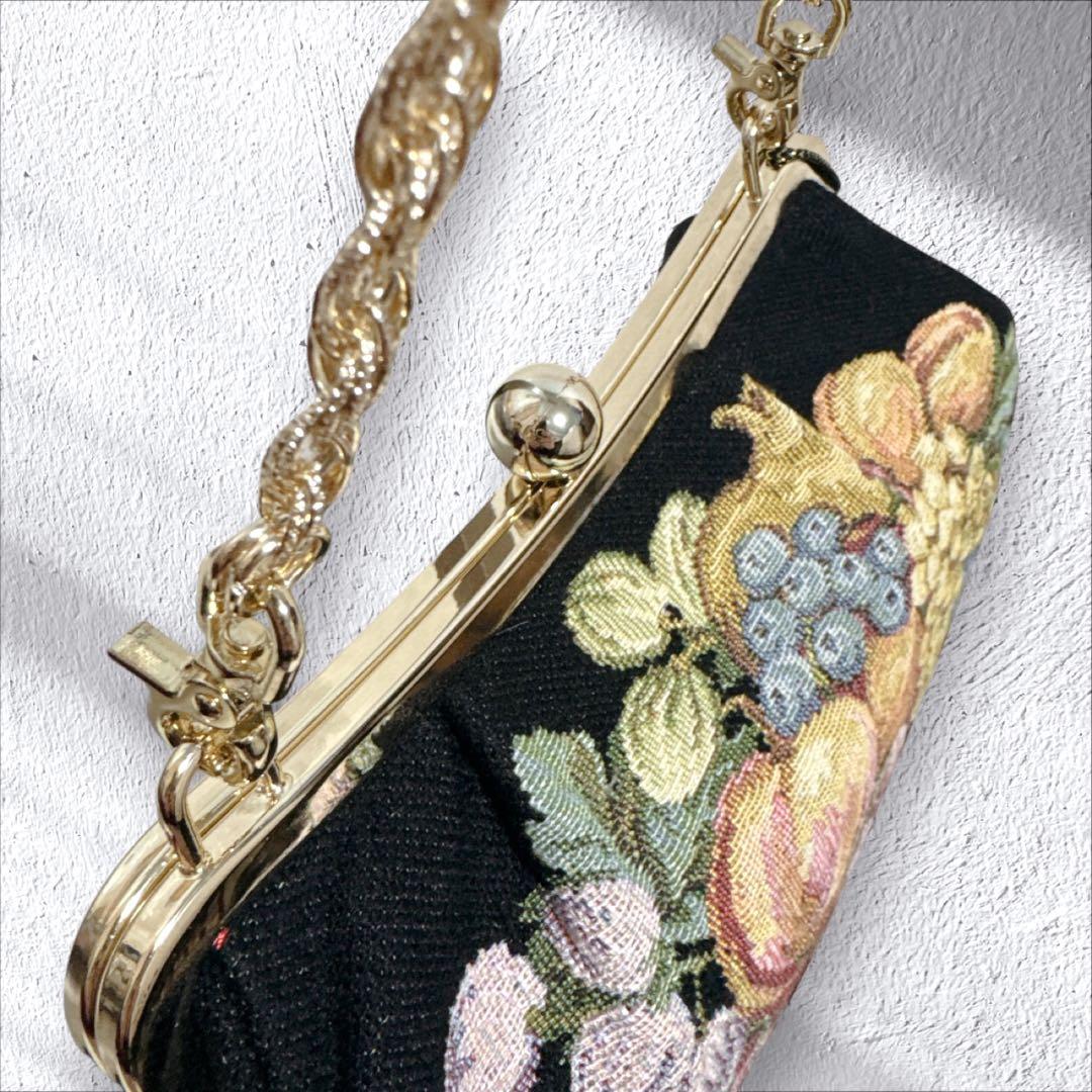 THINK BEE! ショルダーバッグ チェーン スパンコール がま口 ゴブラン