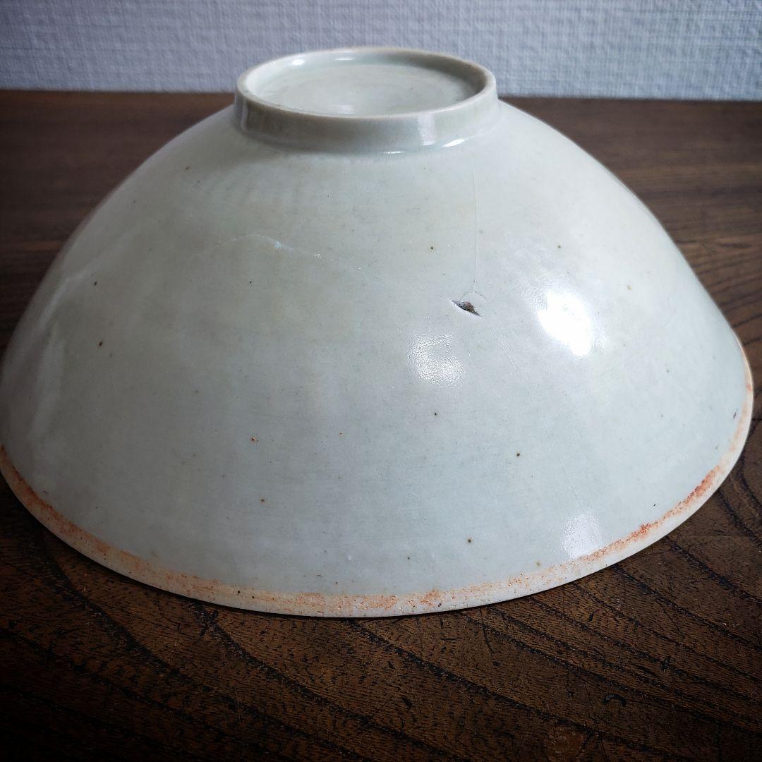 椀　青白磁　鳳凰　花文様　訳あり　割れ直し　中国古美術　宋