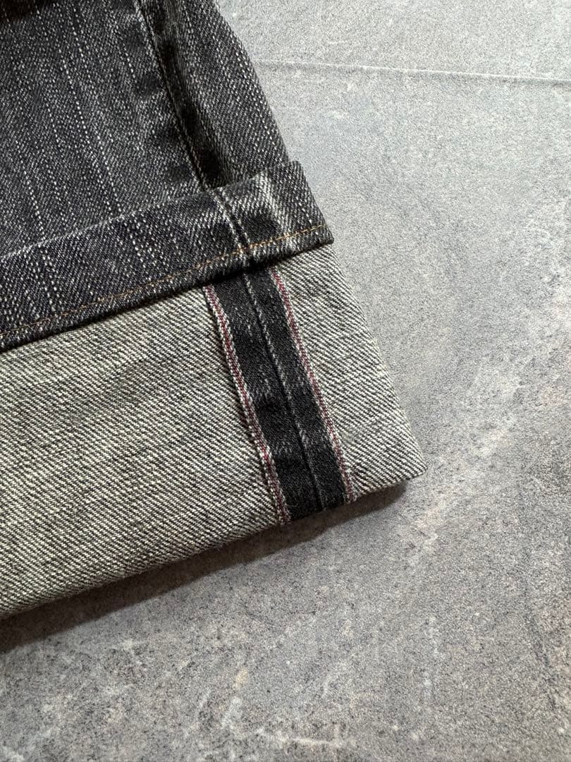 パンツ EDWIN selvage wide black denim pants W32