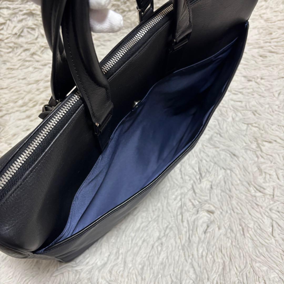 ポーター ロウ ブリーフバッグ ビジネス PC収納　ブラック×ネイビー L