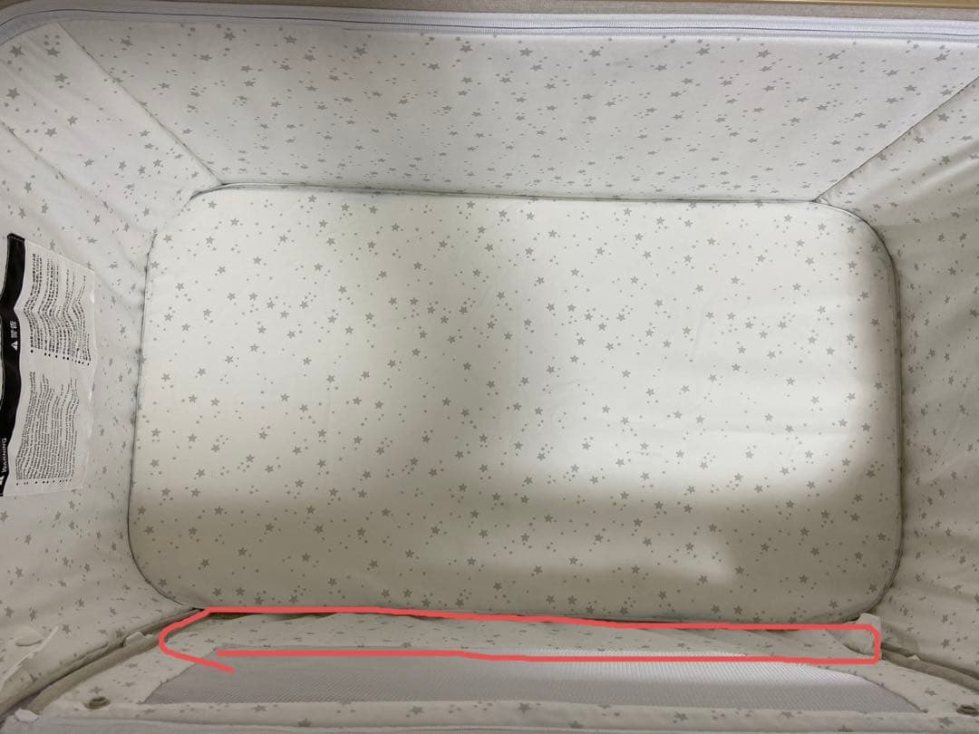 HZDMJ ベージュ ベビーベッド 高さ調整機能付き