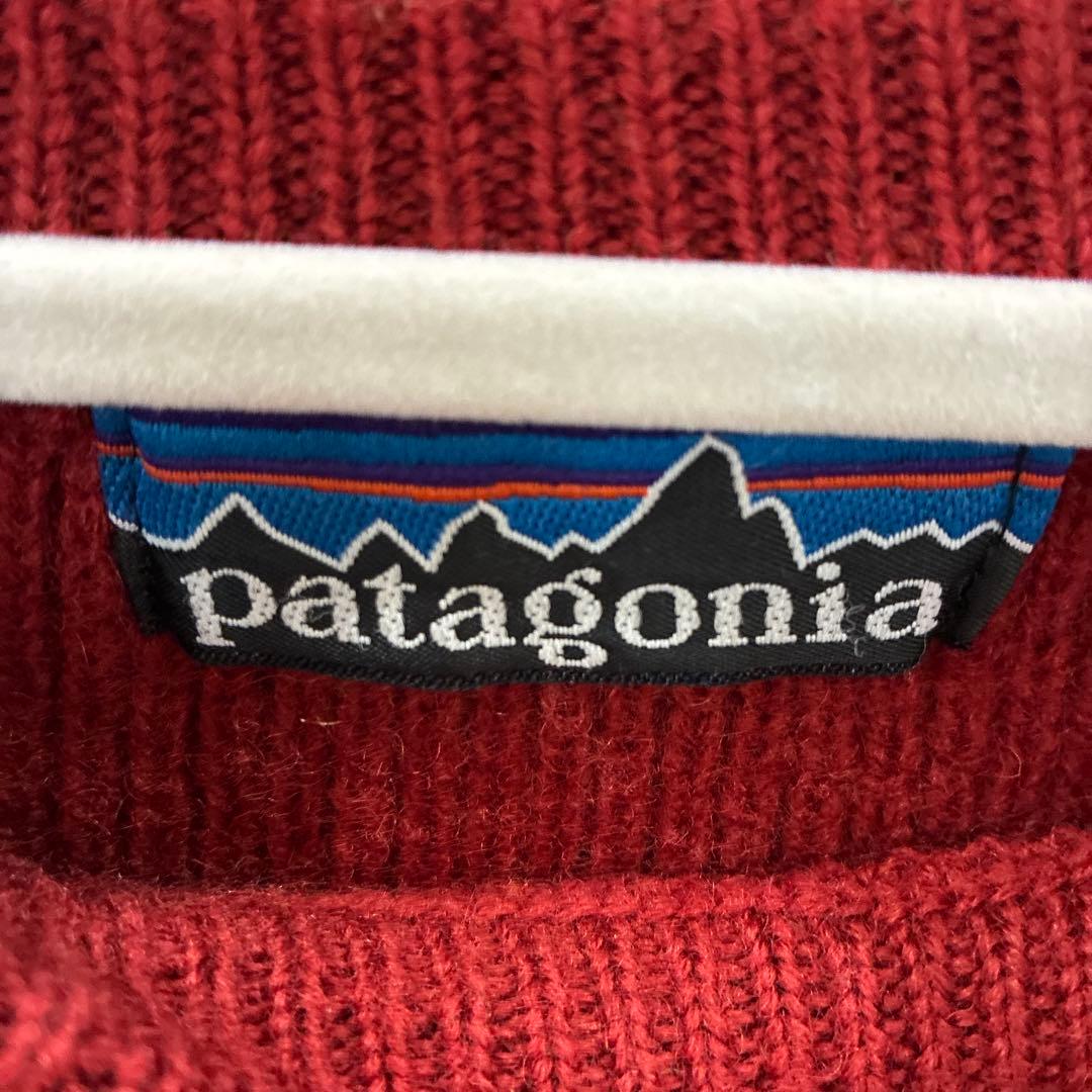 patagonia 赤 ラグランスリーブ ニットセーター