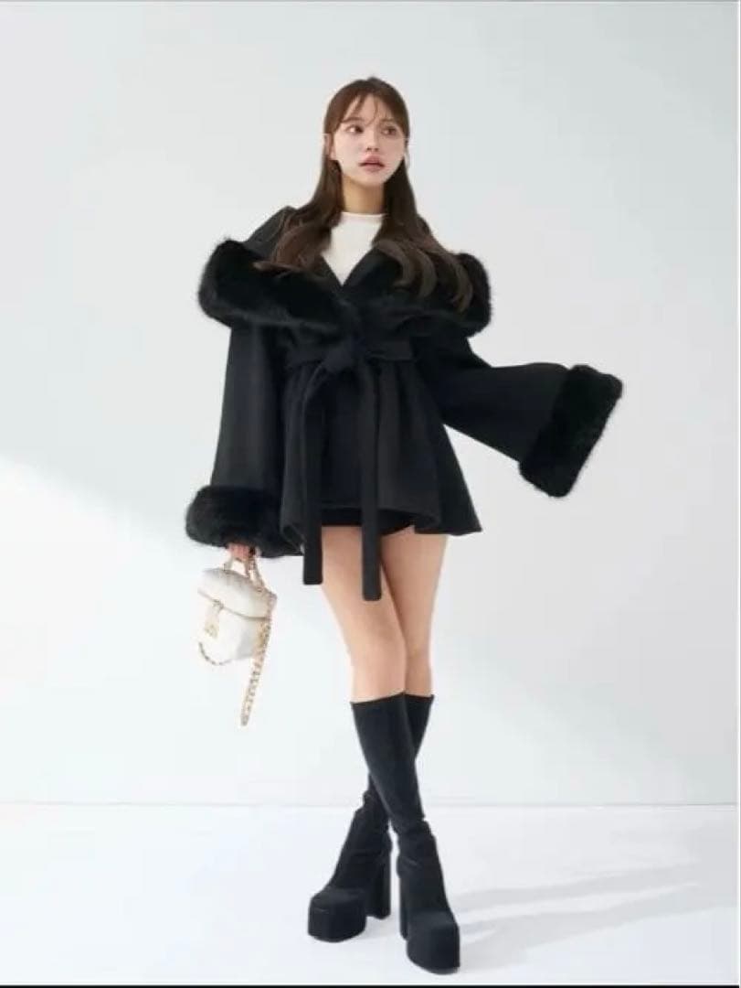 ダーリッチ ウエストベルトプリンセスラインコート