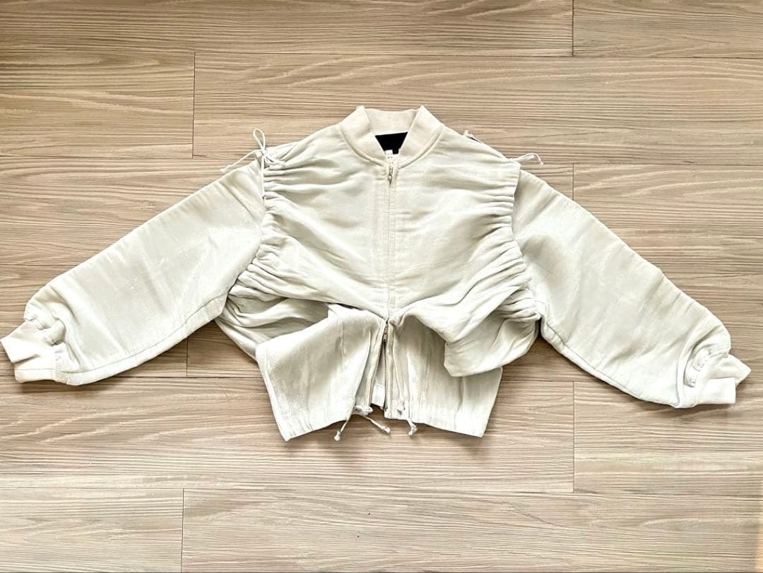 ヴィンテージ comme des garçons ベロア素材ブルゾン 白銀　美品