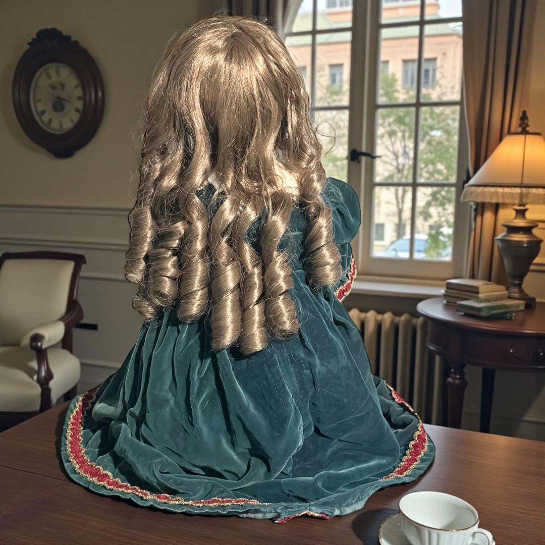 焼きみかん ビスクドール アーテー グリーン ピンク ロングドレス ボネ