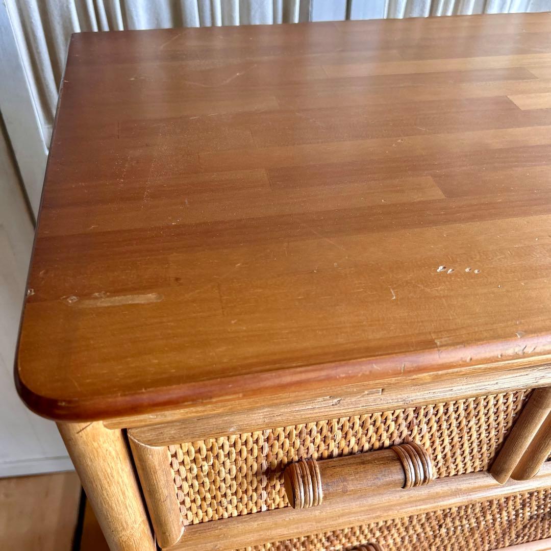 ラタン 籐　箪笥　タンス　5段　アジア