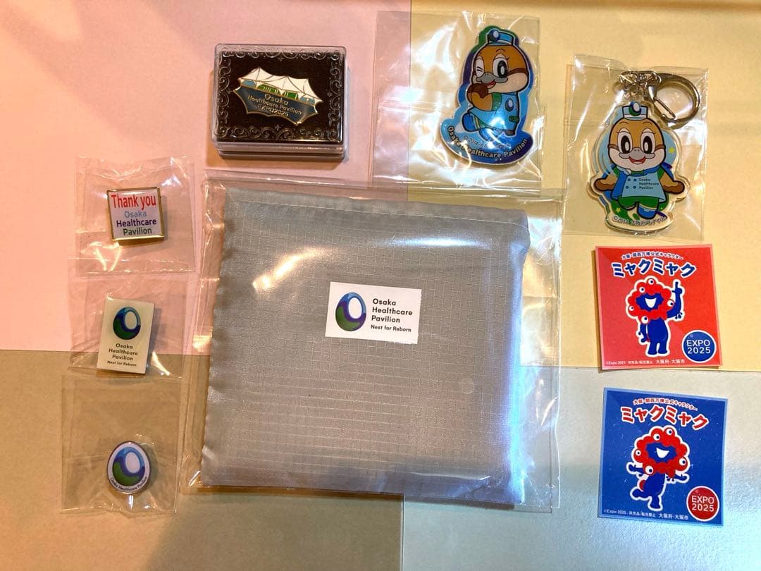 【値段バグ】万博 大阪ヘルスケア ピンバッジ・エコバッグ等9点セット