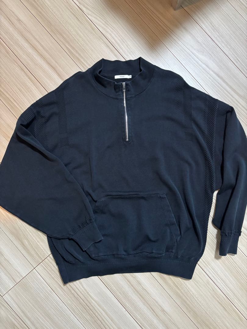 トップス YASHIKI Harukaze Half Zip Knit(BLACK)