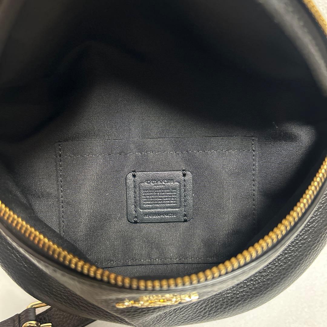 COACH ブラック レザー ウエストポーチ