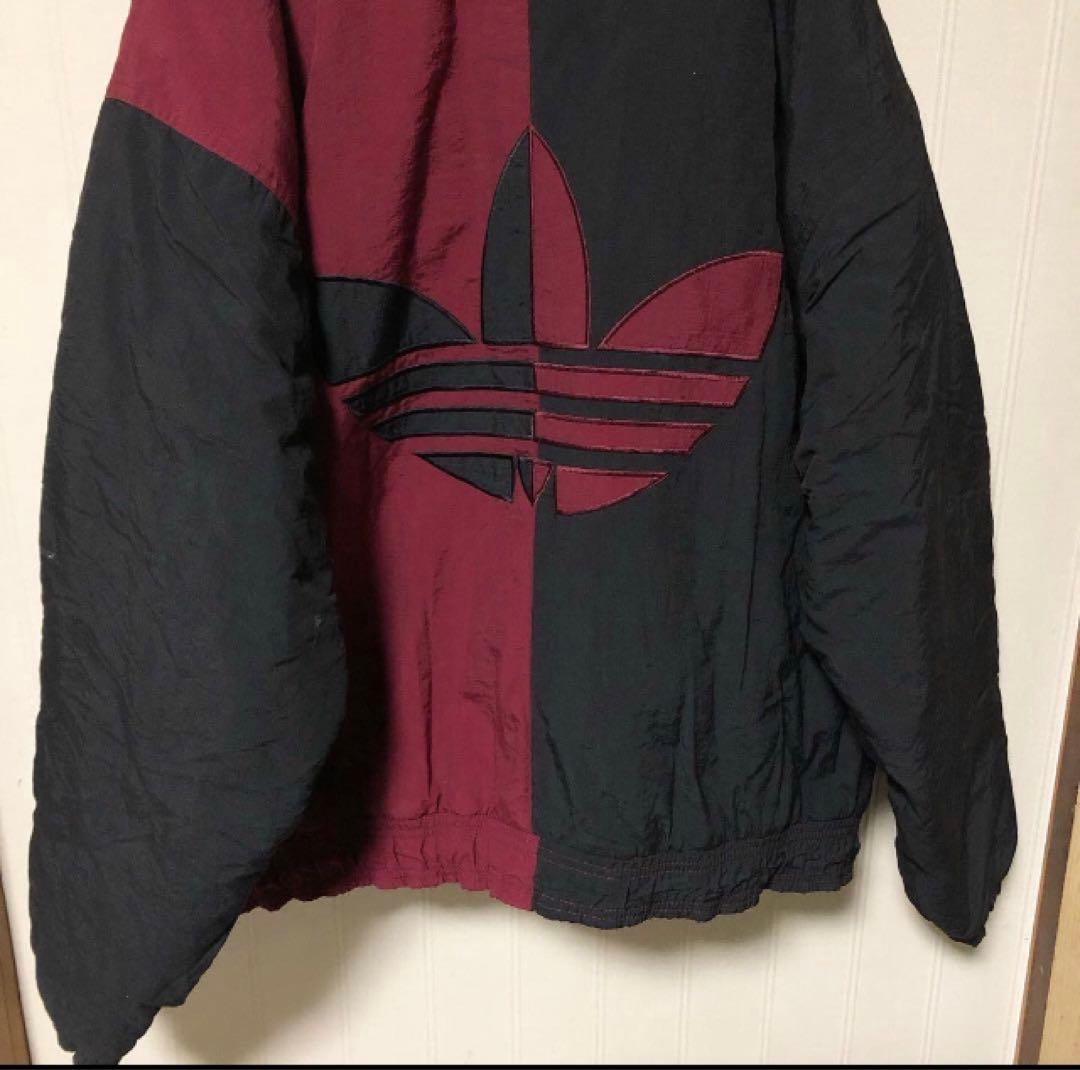 80s adidas スイッチング バイカラー ナイロンジャケット サイズL