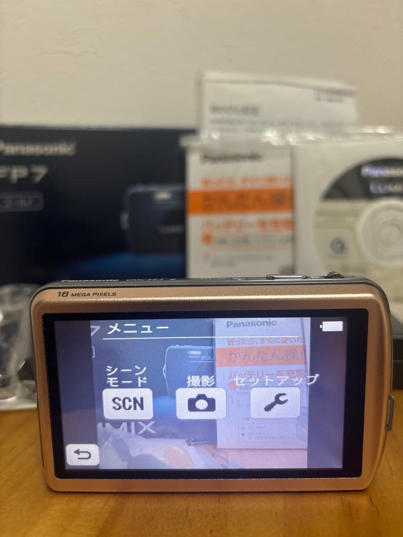 【美品】Panasonic LUMIX DMC-FP7 ゴールド動作品